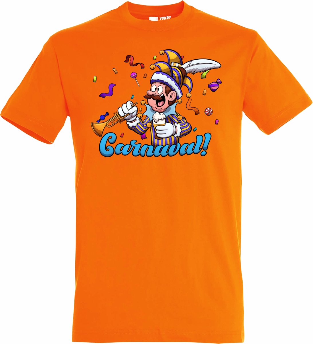 T-shirt Carnavalluh | Carnaval | Carnavalskleding Dames Heren | Oranje | maat M